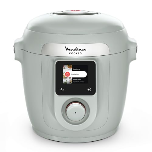 Moulinex Cookeo Wifi 10-en-1, Multicuiseur intelligent haute pression, 10modes de cuisson, Rapide, Sans surveillance, Guide de cuisson pas à pas, 6 L, CE96G310