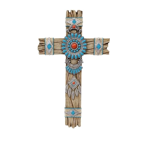Southwest Native American Dream Catcher Wall Cross with Turquoise Faux