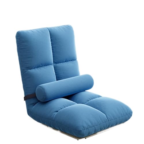 Fauteuil de sol pliable bleu chaise tatami réglable multiposition