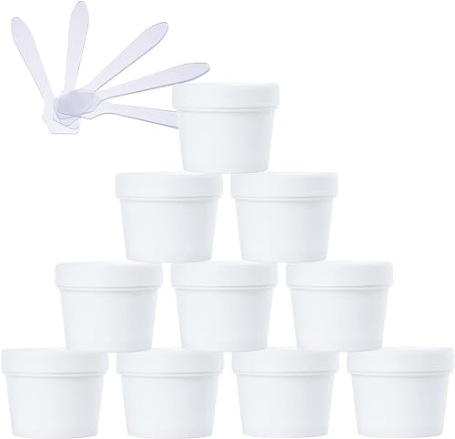 Pots cosmétiques en plastique 100ml avec doublure intérieure pour crème et lotion | Lot de 10