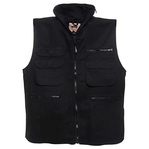 Humvee Cotton Ranger Vest with Hideaway Hood, Black, XX-Large