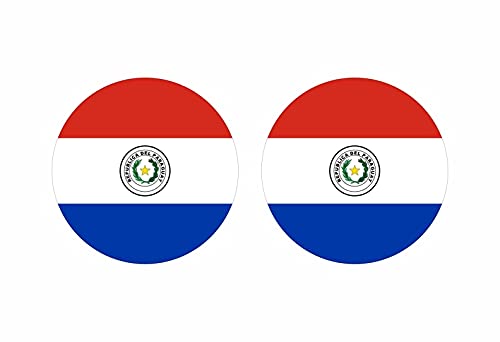 Akachafactory 2X Autocollant Sticker Rond cocarde Drapeau Paraguay paraguayen