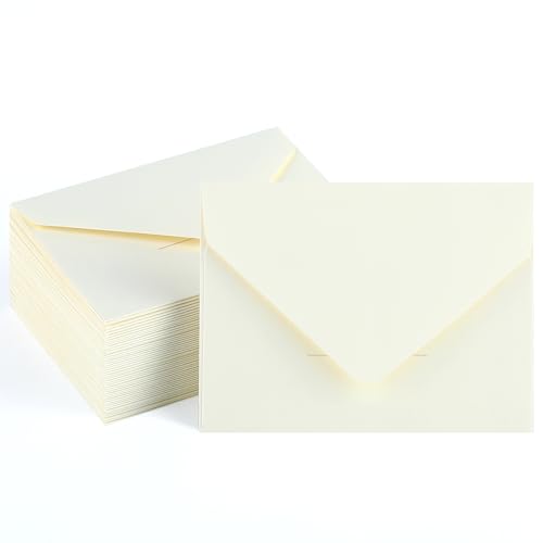 100 Pack White Mini Envelopes 4x2.75 - Small Gift Card Envelopes for Weddings Baby Showers Thank You Notes RSVP Cards Photos and Any