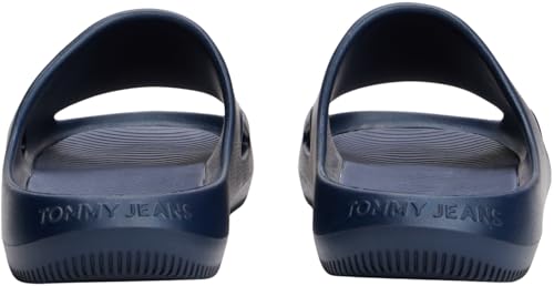 Tommy Jeans Claquettes Homme Sporty avec Logo, Bleu (Dark Night Navy), 45
