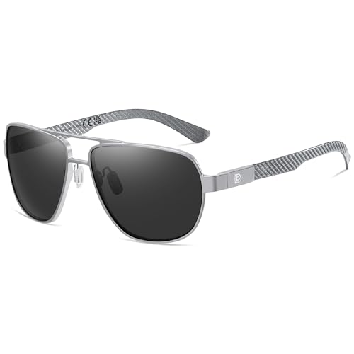 Image of DUCO Aviator Sunglasses for Men Women Carbon Fiber Polarized Sunglasses Men UV Protection for Driving Golf Fishing 3051