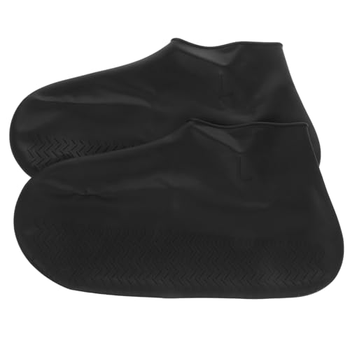 Cubiertas impermeables para calzado de silicona Hemobllo, 1 par, diseño flexible y fácil de limpiar, para actividades al aire libre, negro, para barro y lluvia miniatura 1