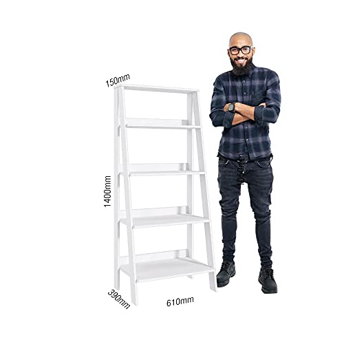 Estante para Livros Escada 4 Prateleiras Tok Yescasa Branco Fosco