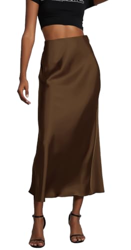OLIPHEE Gonna Donna Lunga Raso Elegante Maxi Gonne...