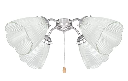 Image of Aspen Creative 23061-4A Contemporary Clear Ceiling Fan Glass Shade.2-1 /8 inchFitter.Size:4-7 /8 inchD x 5-1 /4 inchH.4Pcs /Pack