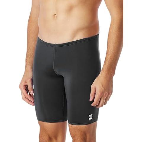TYR Men's Durafast Elite Solid Jammer Swimsuit, Black, 32 Cover