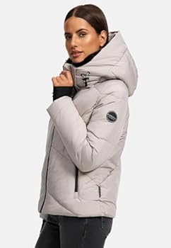 Marikoo Yuikoo Winterjas voor dames, warm, gewatteerd, lang, met capuchon, XS-XXL, M