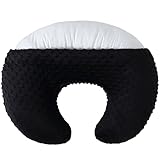 DONOMILO Nursing Pillow and Positioner Breastfeeding and Bottle Feeding, Propping Baby, Tummy Time, Sitting Support for Baby Boy and Baby Girl, with Removable Dots Cover (Black)