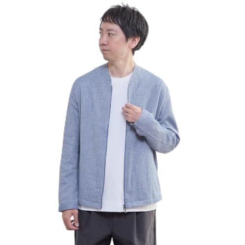 [メンズメルローズ] ビシュウサマーツィードボンバージャケット 02ブルー 3(M)