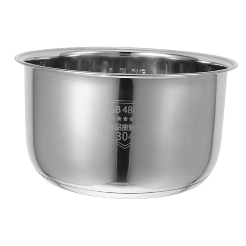 Toyvian Olla Interior de Acero Inoxidable Olla Eléctrica sin Recubrimiento Compuesto de para Cocción Rápida y Duradera Compatible Universalmente con Arroceras Eléctricas