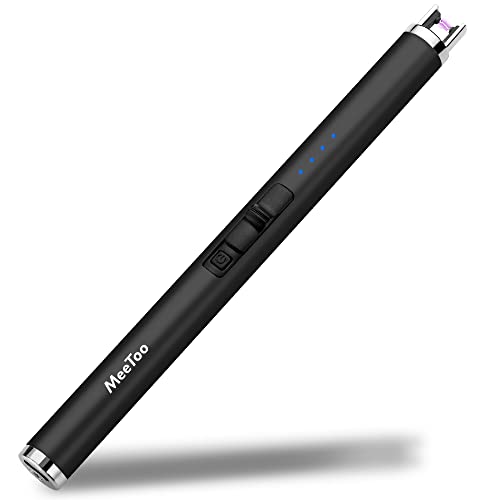 MeeToo Candle Electric Lighter Rechargeable USB Type-C Lighters for Candle BBQ Camping Fireworks Black