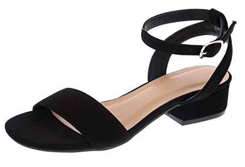 TruFox 1 Inch Low Heel Dressy Sandal Special Occasion Comfortable Sandals Open Toe Ankle Strap