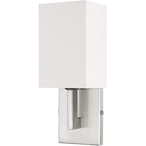 Image of Livex Lighting 51101-91 Transitional One Light Wall Sconce from Hollborn Collection in Pwt, Nckl, B /S, Slvr. Finish, Brushed Nickel
