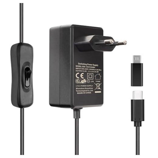 Miuzei per Raspberry Pi 4 e 3 Alimentatore di Rete【5V 4.1A 20.5W】Adattatore Usb C Power Supply con Interruttore On/Off,Caricabatterie per Raspi 3 e 4 Modello B 8GB/4GB/2GB