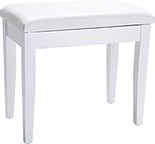 Solid wood construction Cushioned vinyl seat top Storage compartment below the seat Satin satin white finish Premium official Roland product