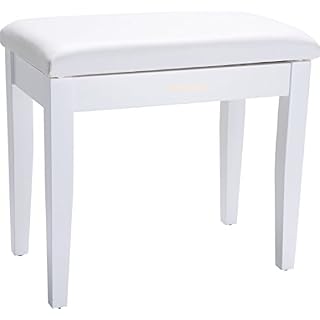 Inconnu Roland RPB-100WH Banc de Piano Finition Blanc satiné avec Assise Plastique et Compartiment pour partitions-RPB-100WH, Vinyle Bois, Noir, 1 - Les Beatles, Paul McCartney, John Lennon, RIngo Starr, George Harrison