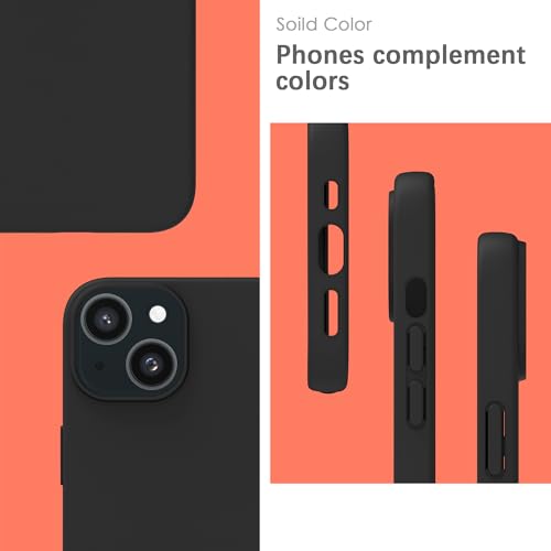 Image of YATWIN Silicone Back Case for iPhone 13 Mini, Soft-Touch Phone Back Cover for Apple iPhone 13 Mini - Black