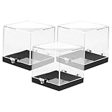 Boîte transparente : sa conception transparente permet d'observer facilement le contenu, et sa base assure un meilleur rangement. vitrine en minéral, vitrine en plastique