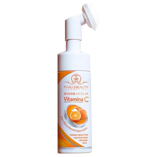 Mousse Micelar Vitamina C Espuma de Limpeza Facial Água Micelar com Ação Antioxidante 150ml