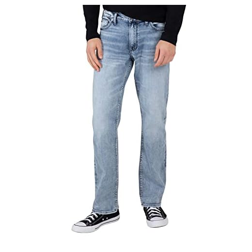 Silver Jeans Co. Men's Grayson Classic Fit Straight Leg Jeans, Medium Eco Fabric, 36W x 32L