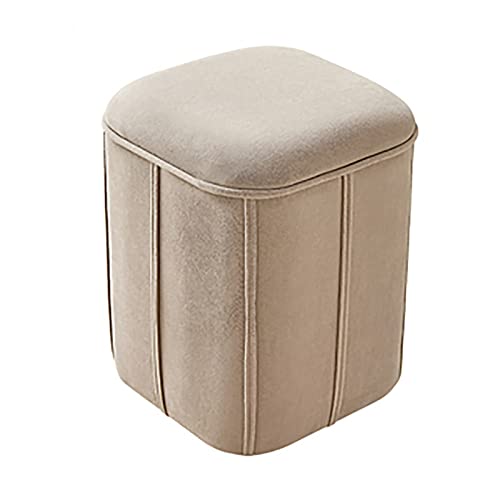 Ottoman pour salon et tabouret cube de rangement en velours vert 37cm