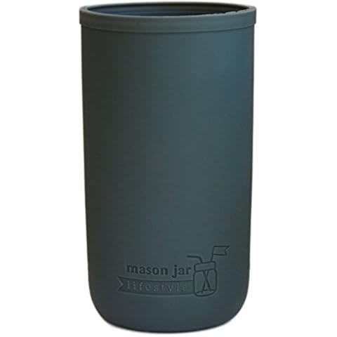 Pint & Half 24oz Silicone Sleeves/Jackets for Protecting Mason Jars by Mason Jar Lifestyle (Charcoal Gray, 2 Pack) Cover