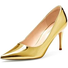 GENSHUO High Heels Pumps for Women Closed Toe 3 Inch Stillettos Heels Dress Shoes