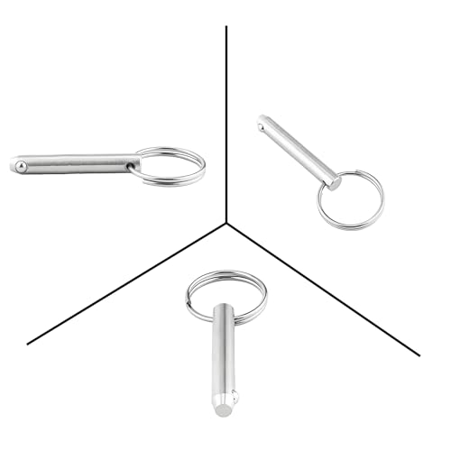 4 Stück Edelstahl Schnellablöser Pin mit federbelasteten Kugel Endkreis Ring Edelstahl, Bimini -Oberteile für Bootezubehör (8x55mm)