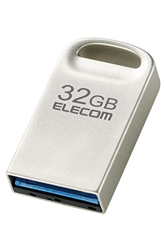 エレコム USBメモリ 32GB USB3.2（Gen1）対応 超小型 シルバー MF-SU3A032GSV