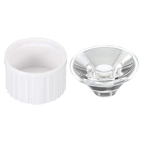 Image of PATIKIL 20mm LED Lens 45 Degree with Plastic Holder, 8 Set Acrylic Optical Lenses for 1W 3W High Power LED Light, White /Transparent