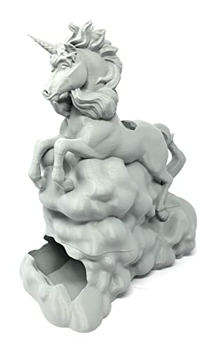 Tour de dés Licorne Fates End grise pour jeux de rôle