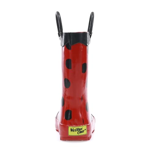 Image of Western Chief Kids Ladybug Rain Boot(Toddler /Little Kid /Big Kid) | Built for outdoor play, pull-on loops for self-dressing, comfort EVA insole, rubber traction outsole, toddler to big kid size