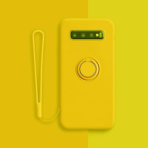 Protector Samsung S8 silicona amarilla con soporte anillo trasero antigolpes