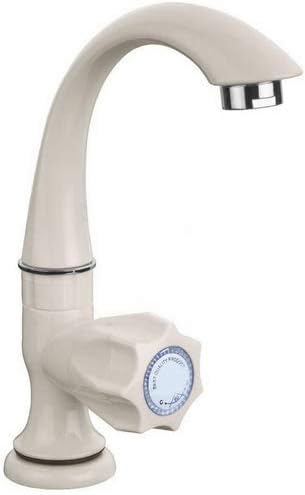 Cloudteil India Glossy PVC Swan Neck Tap for Kitchen/Bathroom Wash Basins/faucets (Big Neck, White)