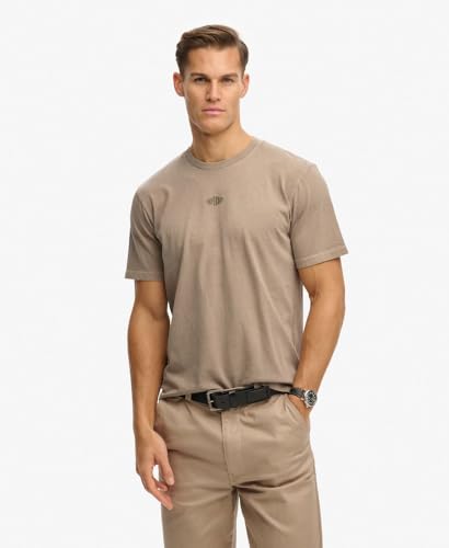 Superdry Micro Logo Tshirt T-Shirt, Light Beige, S Men's
