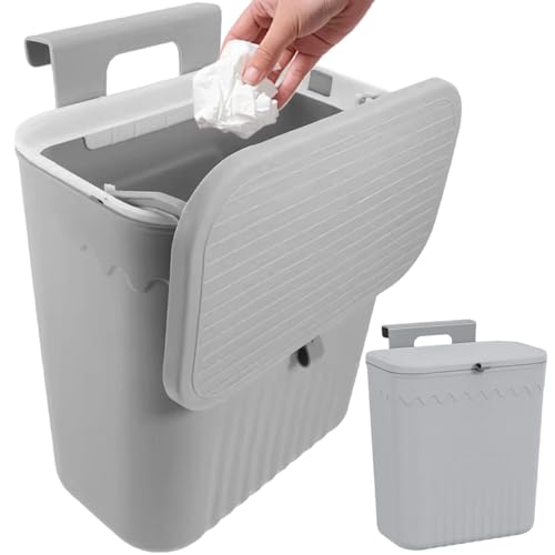 Caneca de basura para colgar de plástico gris