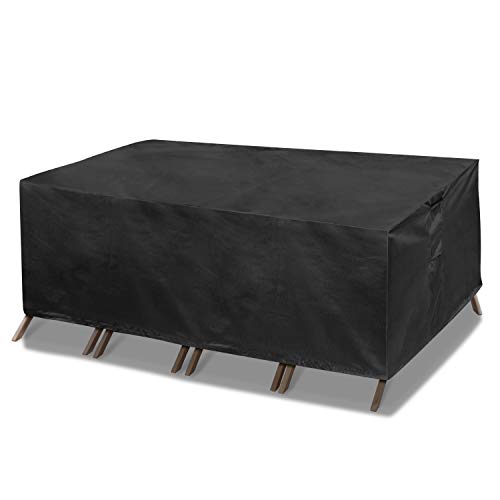UYGHHK Outdoor Furniture Covers Waterproof, 420D (92x62x28 inch) Covers for Patio Table Chairs Set Rectangular/Oval UV-Resistant Garden Furniture Protection