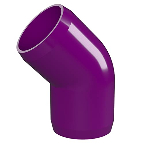 Formufit F00145E-Pu-4 Elbow Pvc Fitting, Furniture Grade, 45 Degree, 1" Size, Purple (Pack Of 4) #TOP2