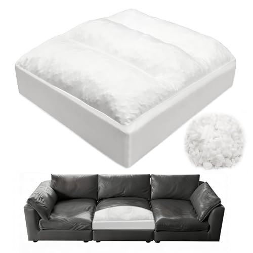 JZHLLA Replacement Couch Cushion 24X 27X 6-7 Top Layer Shredded Foam and 30d Solid High-Density Sponge Sofa Cushions Replacement Insert Soft Supportive Sofa Seat Cushion