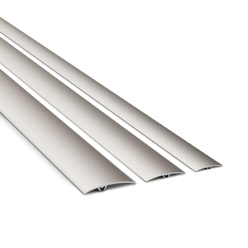 DQ-PP Profilo di transizione in alluminio – acciaio inox – 30 mm – 93 cm – battuta – per pavimenti, laminato, vinile – protezione dal vento – 0,93 m listello di transizione