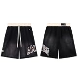 Nuevos Pantalones Cortos para Mujer para El Verano Lavado Inglés Estilo Vintage Pareja A La Moda Pantalones Cortos Deportivos De 5 Puntos (Color-4,XL)