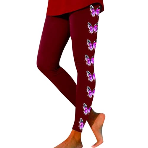 Legging de sport papillon taille haute opaque pour gym et pilate