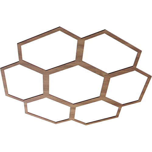 Image of Ekena Millwork 40 inchOD x 14 1 /8 inchID x 3 /8 inchT Florin Wood Fretwork Pierced Ceiling Medallion, Walnut