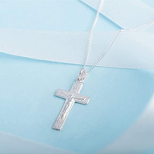 Aeon Crucifix Cross Necklace - 925 Sterling Silver, Etched - Image 4