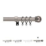 【Bastones de cortina resistentes】Todo el conjunto está hecho de metal resistente que puede contener cortinas pesadas o gasas y puede contener hasta 20 libras, hasta 9,07 kg. Debido a sus excelentes materiales, estos rieles para cortinas pueden evitar la oxidación, el oscurecimiento y la deformación. El robusto juego de barras de cortina crea un ambiente agradable, las diversas partes están coordinadas y el diseño es elegante.