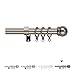 WL.Rocaille Barra de Cortina Barra de Cortina Extensible Ventana Bola de Metal de 16/19mm Diámetro/Longitud Ajustable de 70-130 cm Juego de Barra de Cortina Simple (Níquel Negro, 28-50pulgadas)